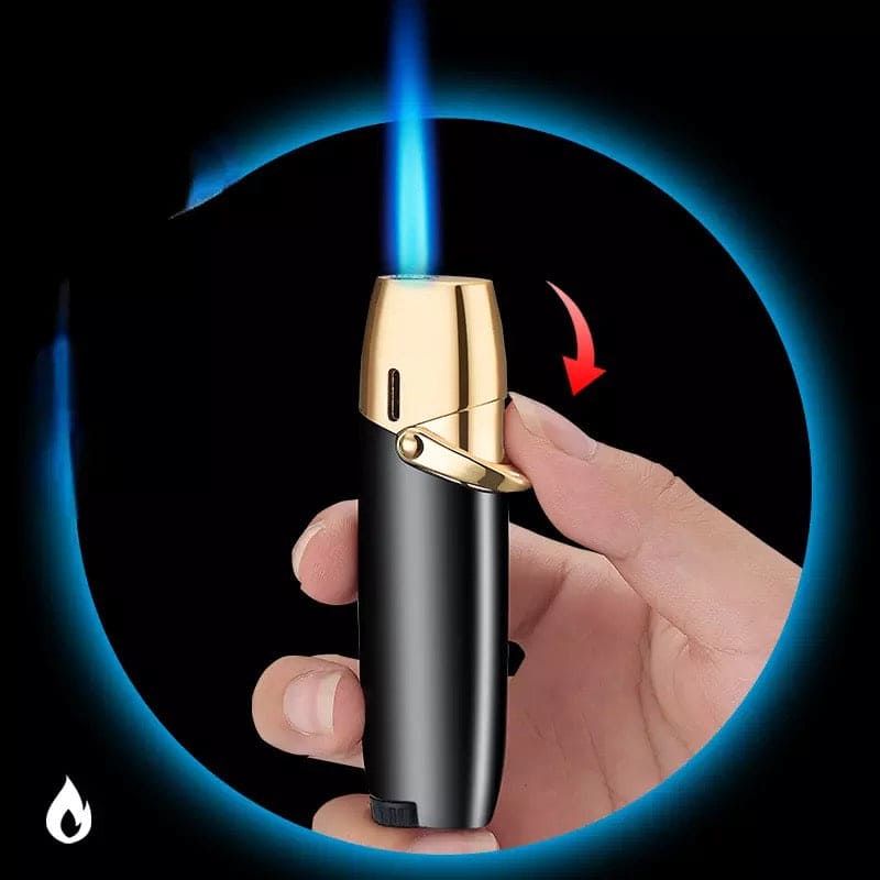 Metal Jet Cigarettes Gas Lighter, Blue Flame Straight Lighter, Butane Inflatable Cigar Lighter, Turbine Windproof Cigar Lighter, Simple Mini Portable Gas Smoking Lighter Metal Jet Cigarettes Gas Lighter, Blue Flame Straight Lighter, Butane Inflatable Cigar Lighter, Turbine Windproof Cigar Lighter, Simple Mini Portable Gas Smoking Lighter